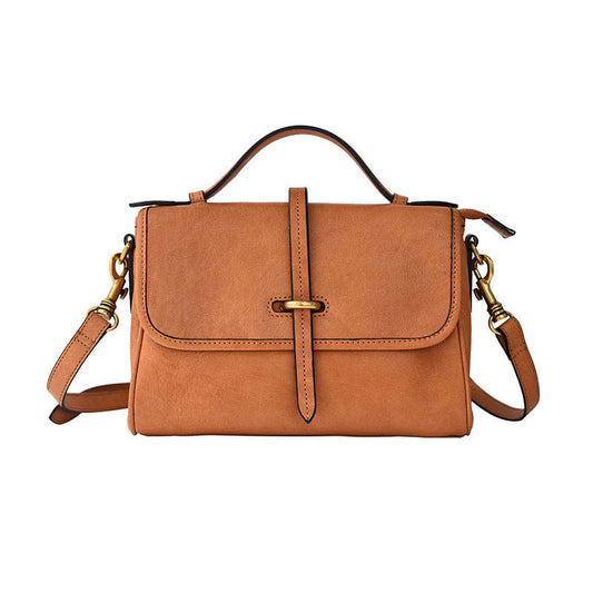Bolsa Mensajera Vintage de Cuero Genuino Primera Capa con Diseño Esqueleto - Image 2