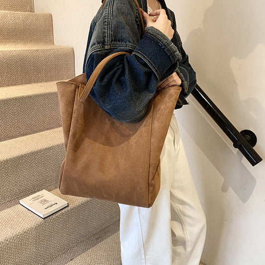 Bolso Retro de Cuero Mate con Capacidad Extra - Bolsa Tote Bandolera Versátil - Image 2