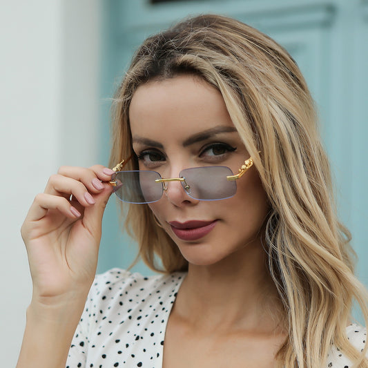 Gafas de Sol Retro Leopardo con Marco Metálico - Image 2