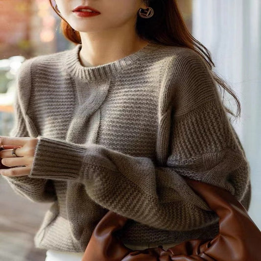 Suéter de Lana Grueso Oversized para Otoño e Invierno - Image 2
