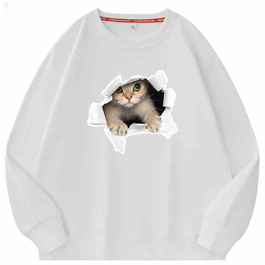 Playera Suelta de Cuello Redondo para Parejas - Algodón 100% Manga Larga - Image 2