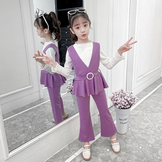 Trajes Elegantes para Niñas - Conjuntos de Tres Piezas Primavera - Image 2