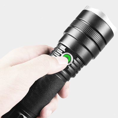 Linterna LED Recargable de Largo Alcance en Aluminio