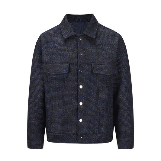 Chaqueta Suelta de Tweed Tejido para Pareja - Casual Hombre - Image 2