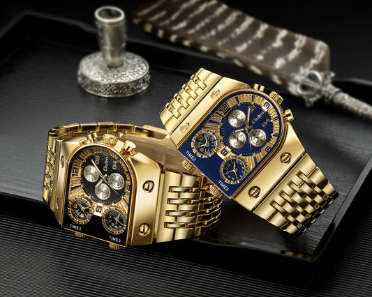 Reloj Casual para Hombre Acero Dorado con Esfera Luminosa - Image 2