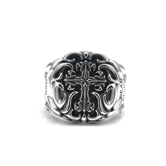 Anillo de Plata 925 Pesado Industrial con Cruz para Hombre - Image 2