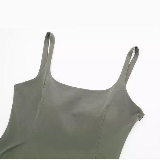 Camiseta Ajustada de Cuello Redondo sin Mangas con Volantes - Image 2