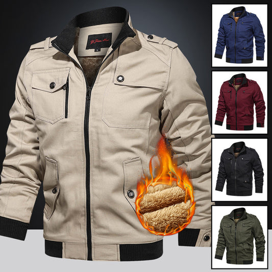 Chaqueta Tipo Aviador Coreana con Cuello Polo Acolchada y Forro Polar - Image 2