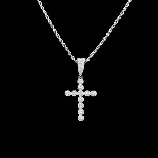 Collar Colgante Cruz Jesús Retro con Circonitas Brillantes para Hombre y Mujer - Image 2