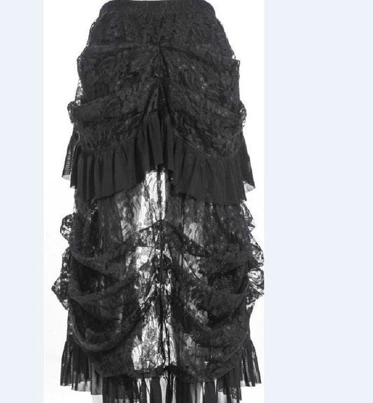 Vestido Gótico de Fiesta con Encaje y Cola de Pájaro - Image 2