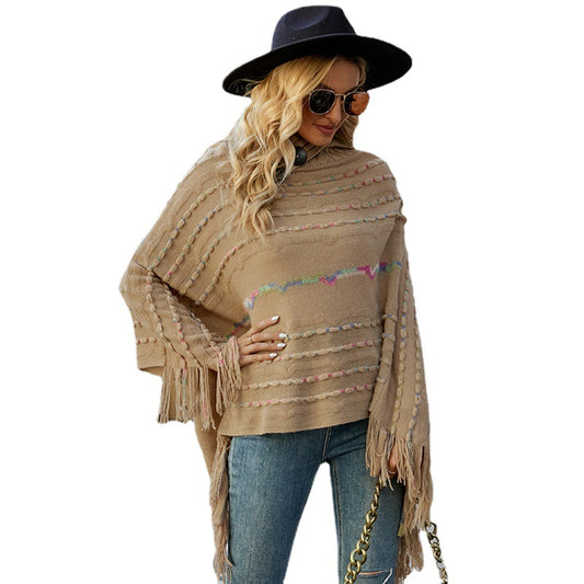 Capa Tejida con Cuello Solapa para Mujer - Image 2