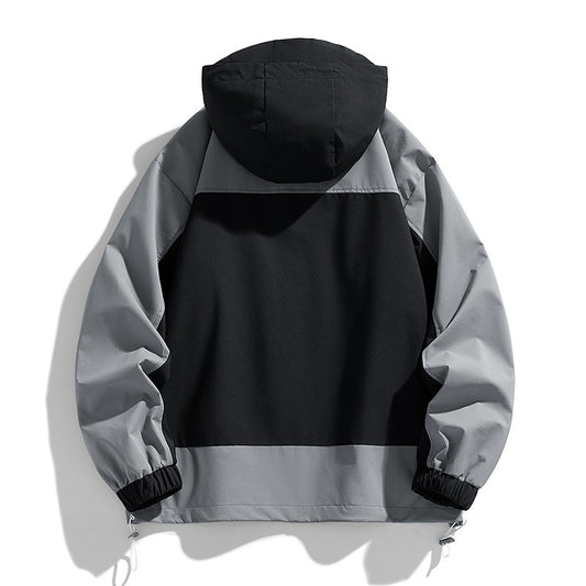 Chaqueta Hoodie Patchwork Retro Suelta y Casual - Image 2