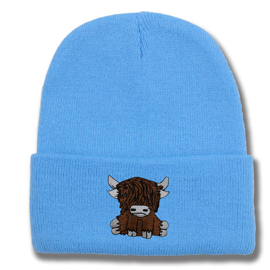 Gorro de Lana Tejido con Diseño de Yak Peludo - Abrigo Otoño e Invierno - Image 2