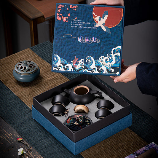 Juego de Té Kung Fu en Caja de Regalo - Cerámica Premium para Negocios - Image 2