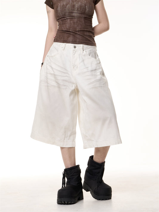 Jumpsuit Vaquero Cropped Vintage Efecto Desgastado Pierna Ancha - Image 2