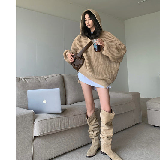 Suéter Hoodie Tejido Holgado para Mujer - Comodidad Casual - Image 2
