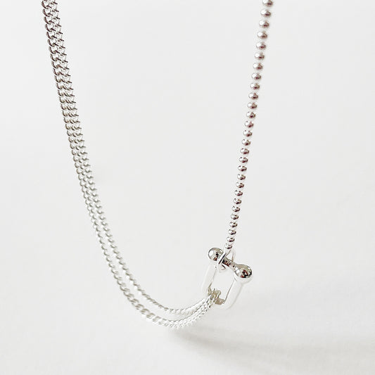 Collar de Plata Esterlina con Cierre U para Mujer - Image 2