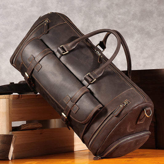 Bolsa de Viaje Cuero Crazy Horse Gran Capacidad - Image 2