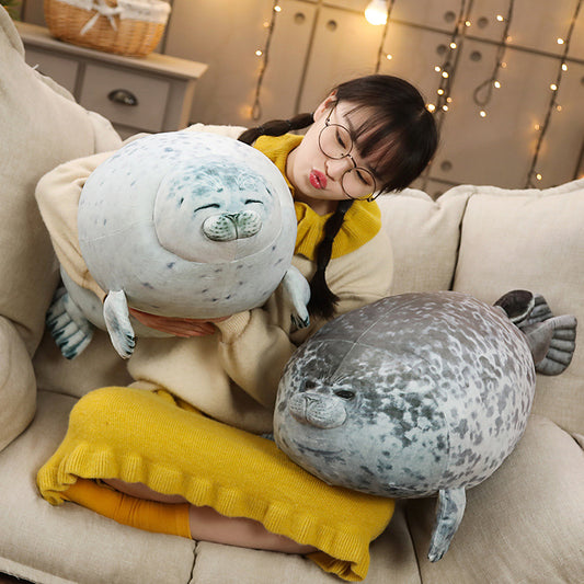Peluche Foca Grande con Diseño Acuario - Image 2