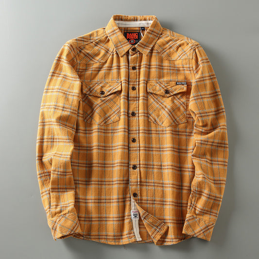 Camisa Retro de Algodón Lavado con Textura Gruesa - Image 2