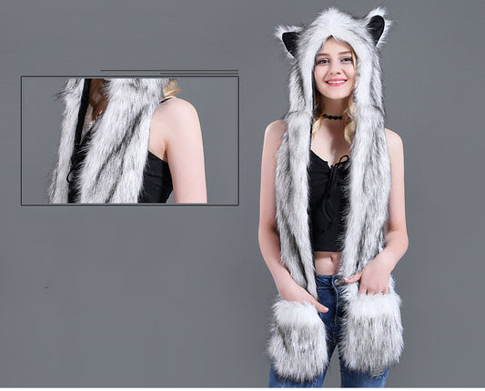 Gorro Infantil de Peluche con Bufanda y Guantes - Diseño de Dibujos Animados - Image 2
