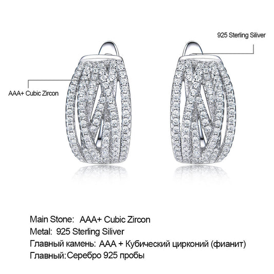 Aretes de Clip Plata S925 con Piedras Preciosas Estilo Retro - Image 2