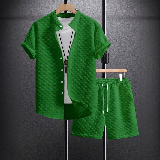 Camisa Casual Jacquard de Manga Corta para Hombre - Image 2