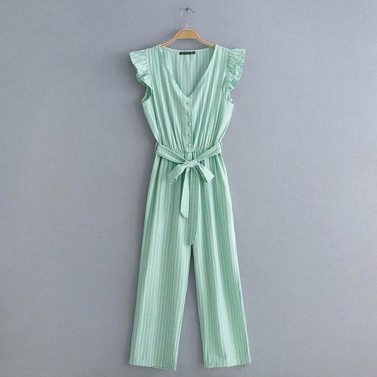 Jumpsuit de Algodón Denise con Rayas - Elegancia y Comodidad - Image 2