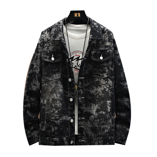 Chaqueta Denim Oversized Estampada para Hombre Talla Grande - Image 2