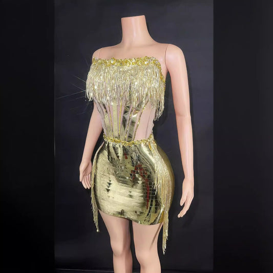 Top Tubo con Borlas y Falda Corta para Mujer - Image 2