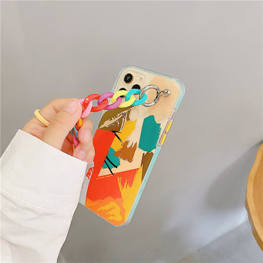 Funda de Silicona para Teléfono con Cadena de Muñeca Colorida - Image 2