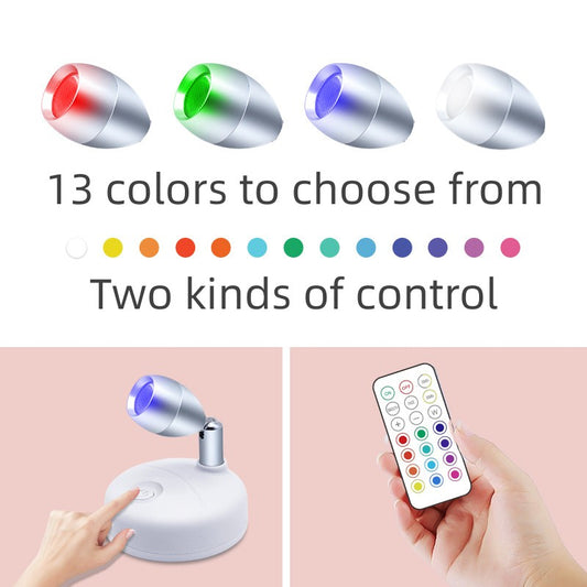 Foco LED Inalámbrico RGB con Control Remoto y Ángulo Ajustable - Image 2