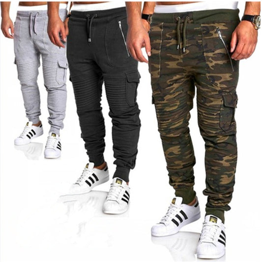 Pantalones Deportivos Hombre Rayas Plisados Casual - Image 2