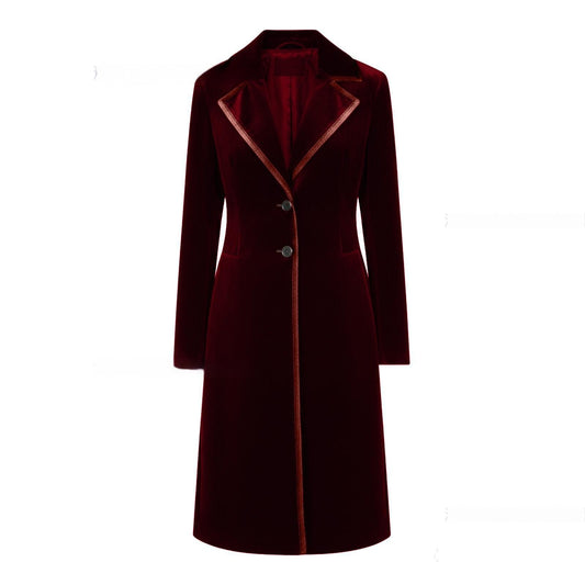 Abrigo de Terciopelo Elegante y Sofisticado para Mujer - Image 2