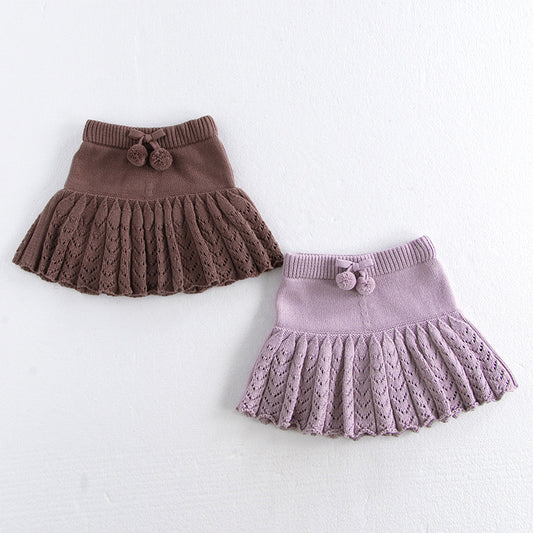 Falda Pantalón Plisada Retro Hueca para Niñas - Image 2