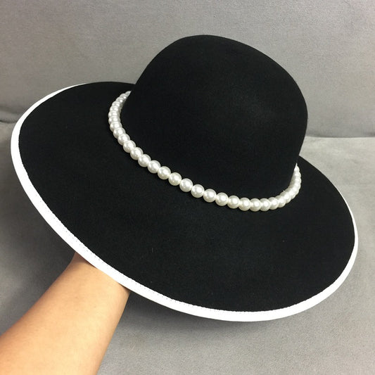 Sombrero Pescador Elegante con Perla y Flor - Estilo Vintage - Image 2