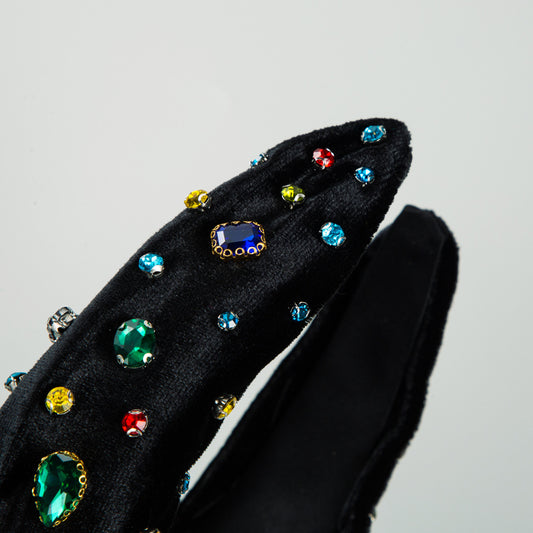 Diadema de Cristales Multicolores con Diamantes y Nudos Decorativos - Image 2