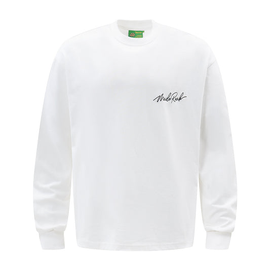 Blusa Larga Holgada con Bordado y Letras Manuscritas - Image 2
