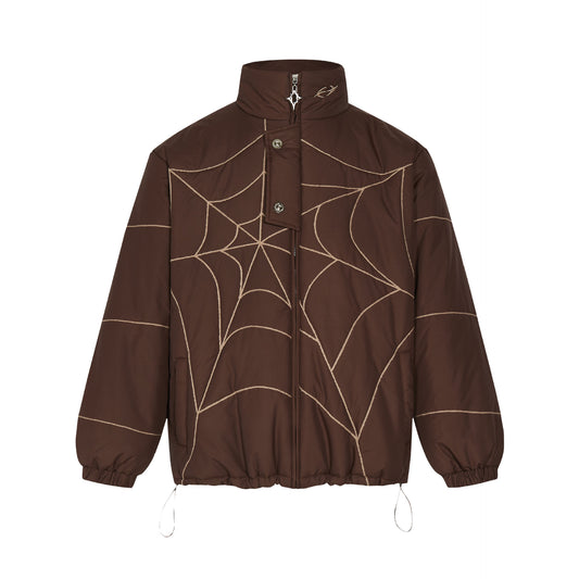 Chaqueta de Cuero PU con Bordado de Telaraña - Estilo Universitario Unisex Trendy - Image 2