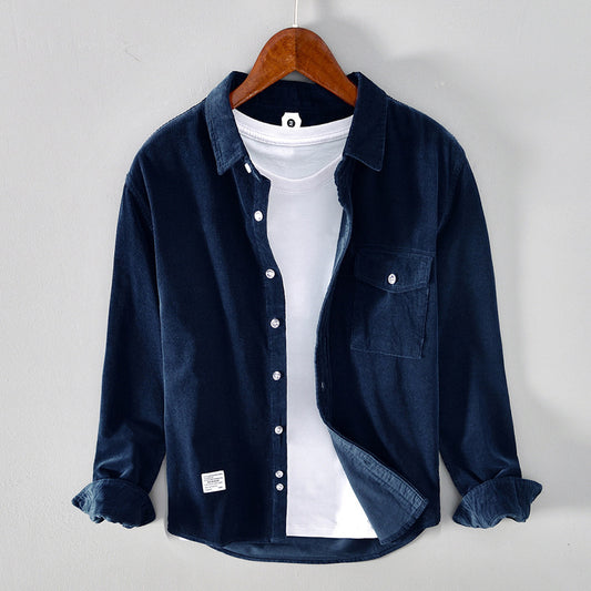 Camisa Casual Holgada de Algodón para Hombre - Diseño Moderno con Solapas y Mangas Largas - Image 2