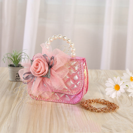 Bolso Bandolera Tejido con Perlas Floral - Image 2