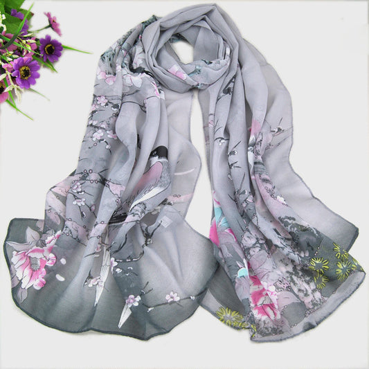 Pañuelo de Gasa Estampado Elegante para Mujer - Image 2