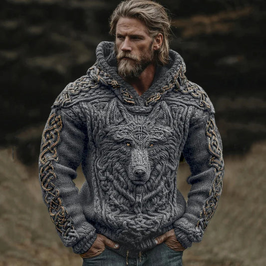 Sudadera Estampada con Capucha de Punto para Hombre - Image 2