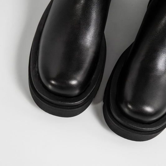 Botas Stretch Tacón Cuña Estilo Coreano - Caña Alta Ajustada - Image 2