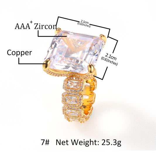 Anillo Hip Hop Dorado con Circón Europeo Retro para Hombre - Image 2