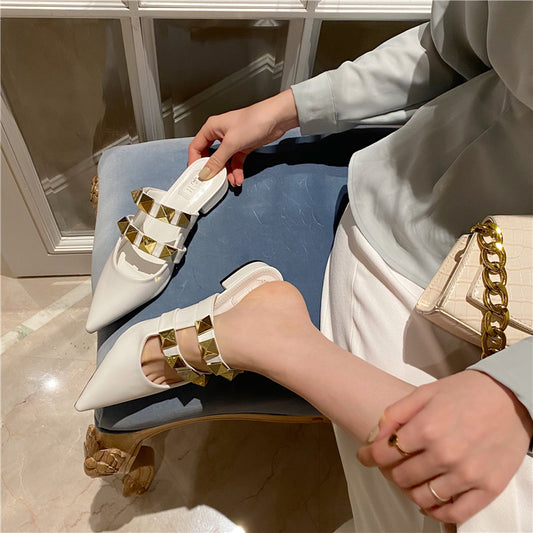 Sandalias Tipo Baotou con Tacón Grueso Medio - Cómodas y Modernas - Image 2