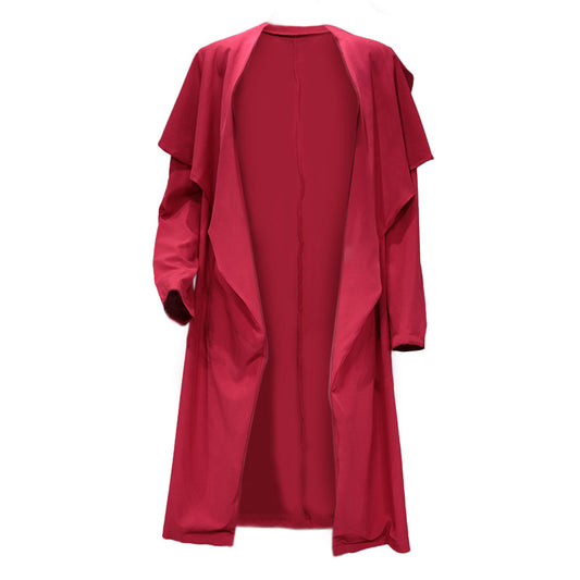 Abrigo Largo Suelto para Mujer con Solapa y Manga Larga - Image 2
