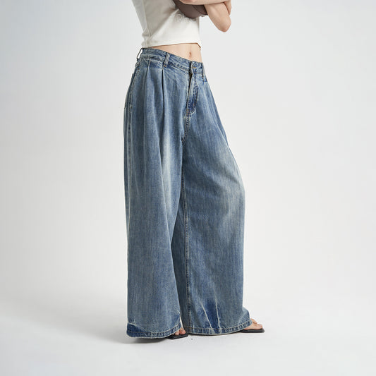 Jeans Holgados Desteñidos Cintura Alta para Mujer - Image 2