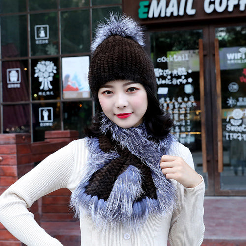 Conjunto de Gorro y Bufanda de Visón para Mujer - Abrigo Premium - Image 2