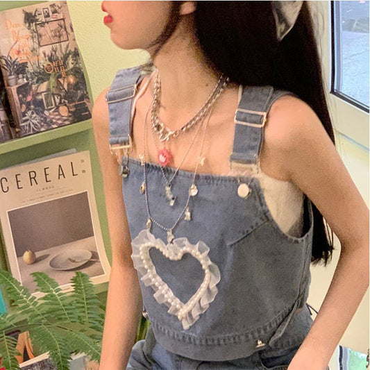 Conjunto Dos Piezas: Top Denim Fruncido y Falda A-línea Cintura Alta - Image 2